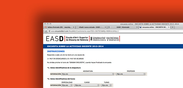 Enquesta on line per a la qualitat de l'ensenyament